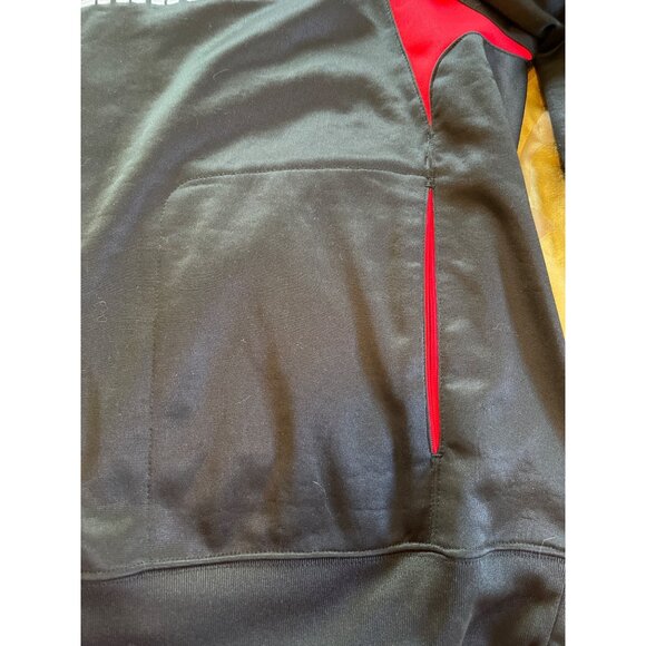 Reebok Blackhawks Hoodie M Black & Red Polyester Sweatshirt With Double Pockets - Picture 6 of 11